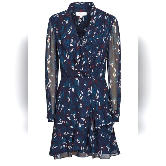 NWT REISS | Maris Long Sleeve Floral Mini Dress - Picture 9 of 9